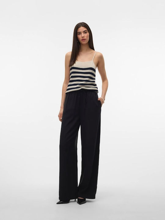 Damen Stoff Hose in Lockerer Passform Black