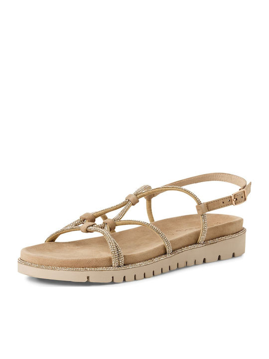 Leather Women's Sandals Beige