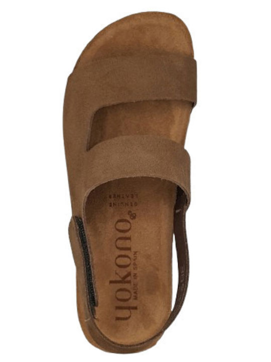 Leather Women's Anatomic Flat Sandals Brown
