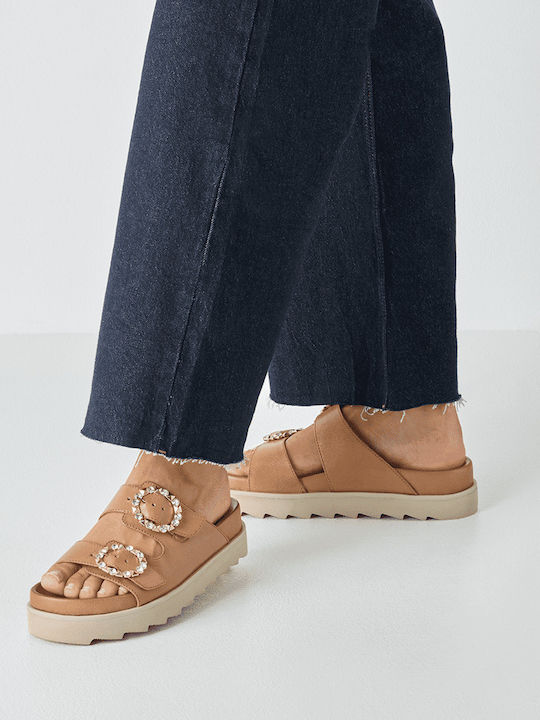 Leather Women's Sandals Tabac