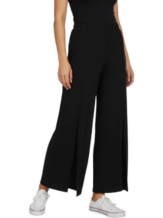 Women's Pantaloons with Rubber Band in Loose Fit Black