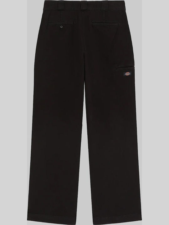 Women's Fabric Trousers in Loose Fit Black