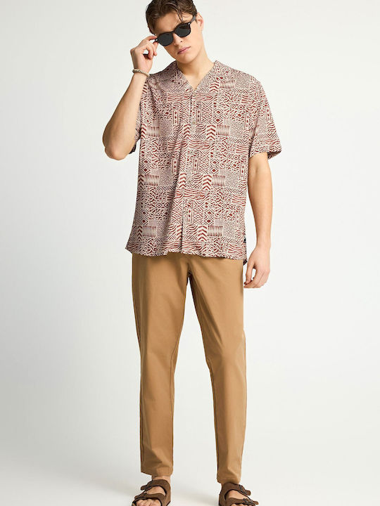 Funky Buddha Πουκάμισο Henna Brown Multi
