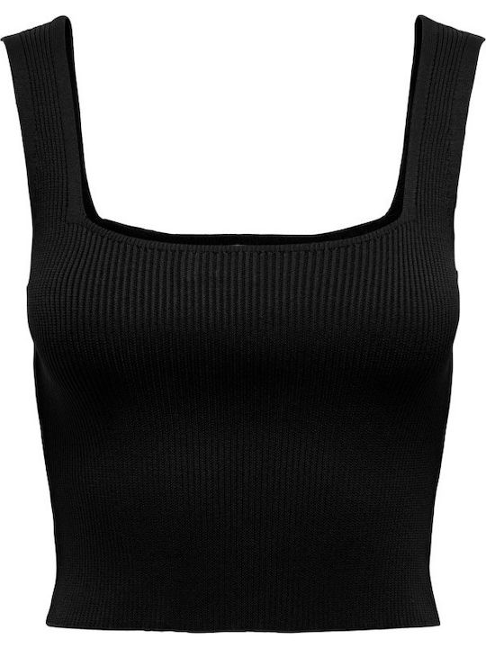 Damen Crop Top Ärmellos Black