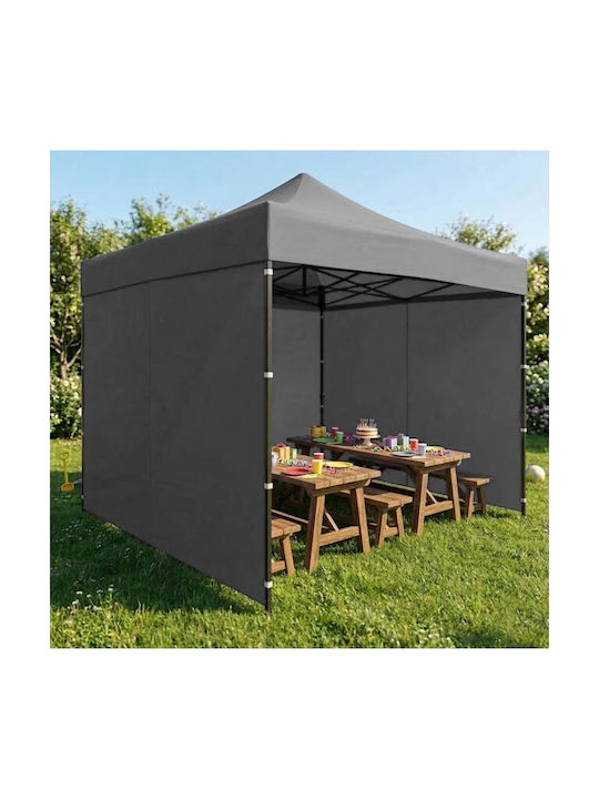 Foldable Garden Gazebo Black 3x3m
