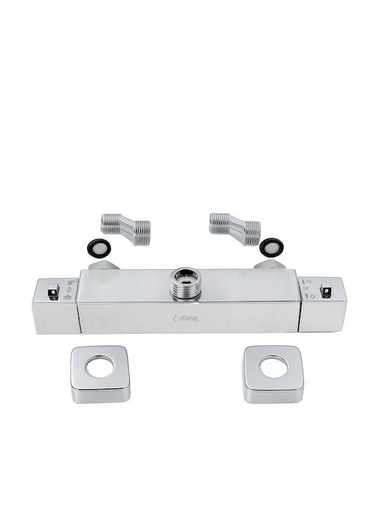 Estiva Koba Mischung Bad/Duscharmatur Thermostatisch Silber
