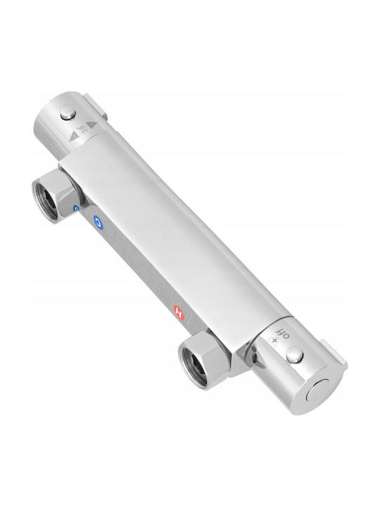 Estiva Roja Thermostatic Shower Mixing Faucet Silver