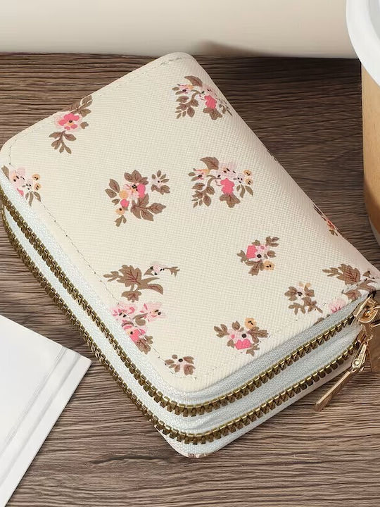 By Queen Portofel De Damă Elegant Floral Mini Cu Două Fermuare