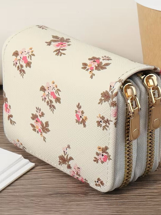 By Queen Elegant Women's Wallet Floral Mini Wallet Double Zipper