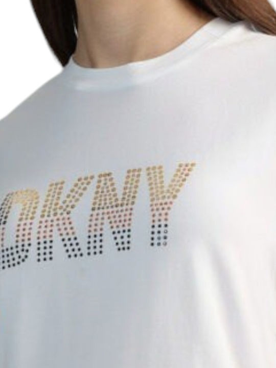 Logo Γυναικεία Μπλούζα Βαμβακερή Κοντομάνικη Λευκή
