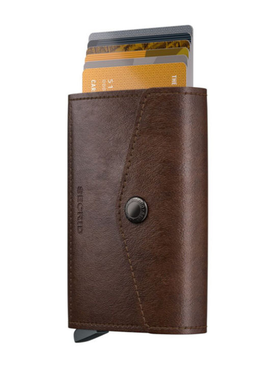 Wallet Vintage Δερμάτινο Ανδρικό Πορτοφόλι με RFID Καφέ