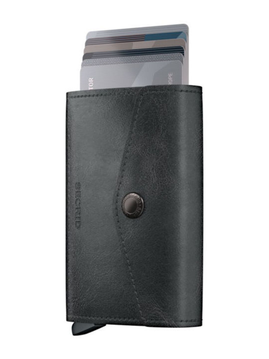Portofel Vintage din Piele pentru Bărbați cu RFID Negru