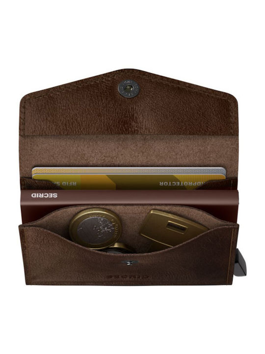 Wallet Vintage Δερμάτινο Ανδρικό Πορτοφόλι με RFID Καφέ