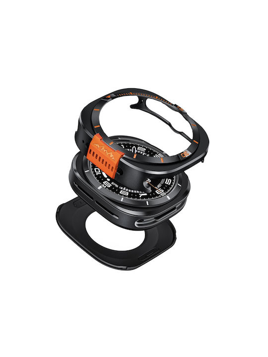 Ultra Hybrid Aluminium Case Samsung Galaxy Watch Ultra 47mm Black Orange