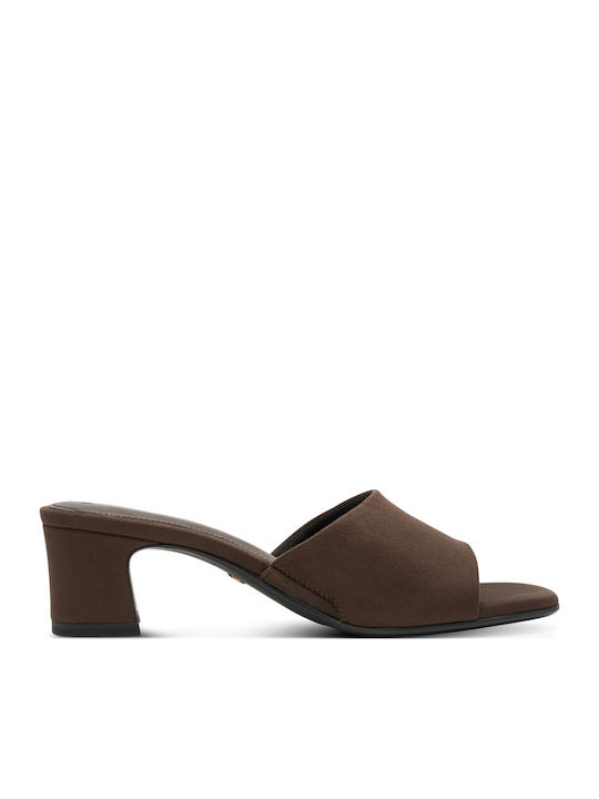 Mules with Low Heel in Brown Colour