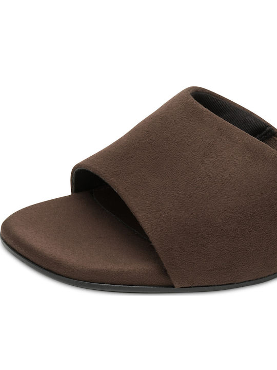 Mules with Low Heel in Brown Colour