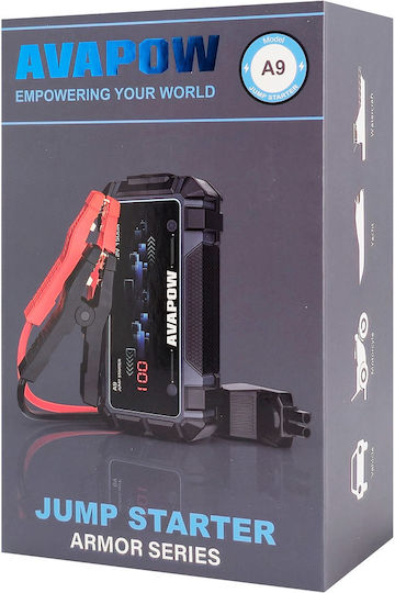 Avapow A9 Tragbar Auto-Starthilfe 8000mAh mit Power Bank,Powerbank / USB / Φακό 12V