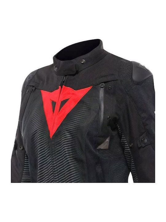 Dainese Super Sprint Winter Women Riding Jacket Waterproof Black/Black/Red Lava