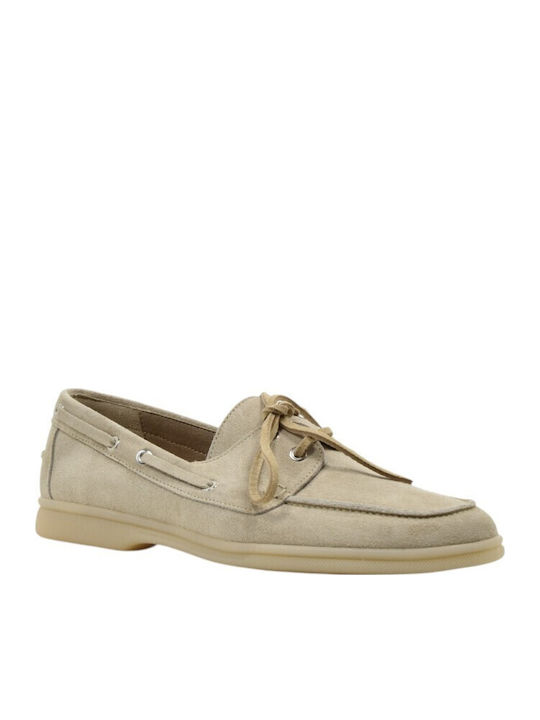 Leather Women's Moccasins in Beige Colour E509-beige