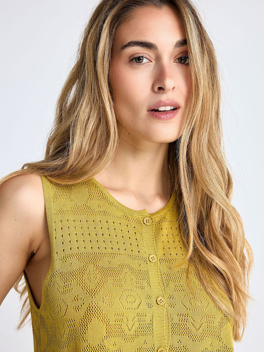 Women's Sleeveless Yellow Blouse