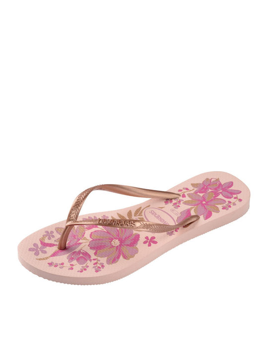 Slim Organic Flip Flops in Rose Gold Colour