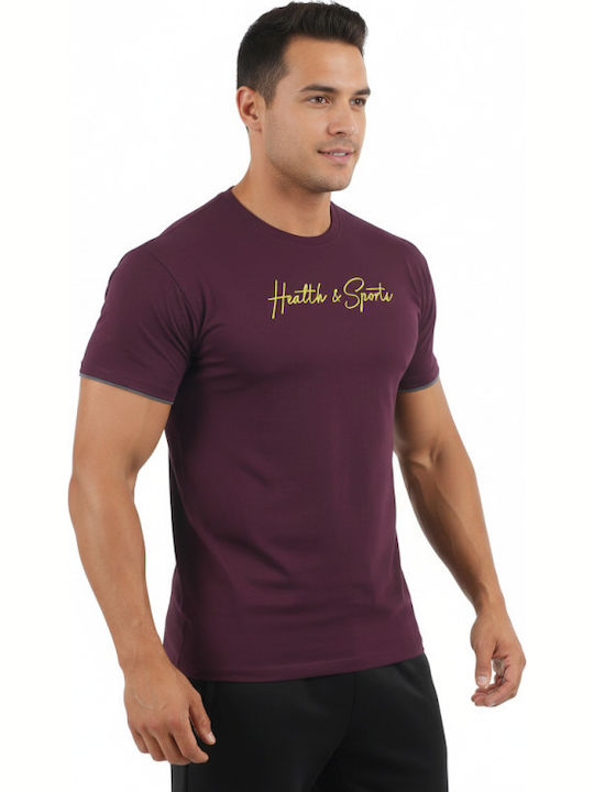 T-shirt Μπορντό, Κίτρινο