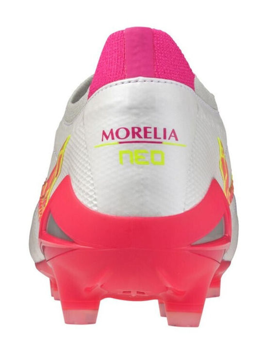 Mizuno Morelia Neo Iv Beta Elite Football Shoes with Cleats FG White