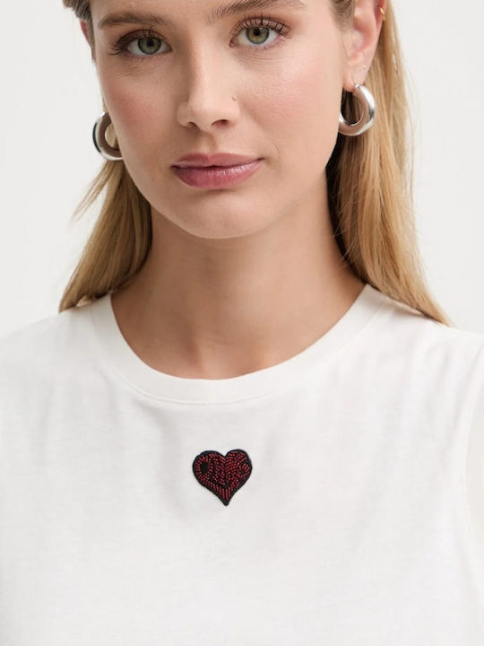 Casimiro Women's Summer Blouse Cotton Sleeveless White