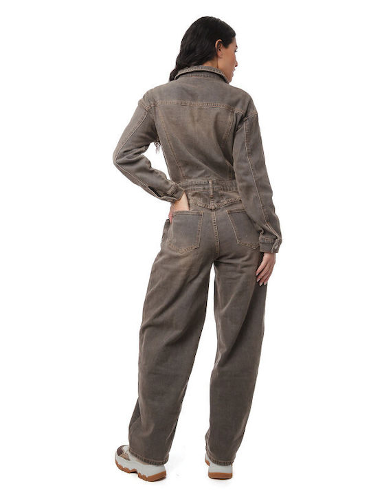 Damen Denim Jumpsuit Grau jst-26-0077-gry