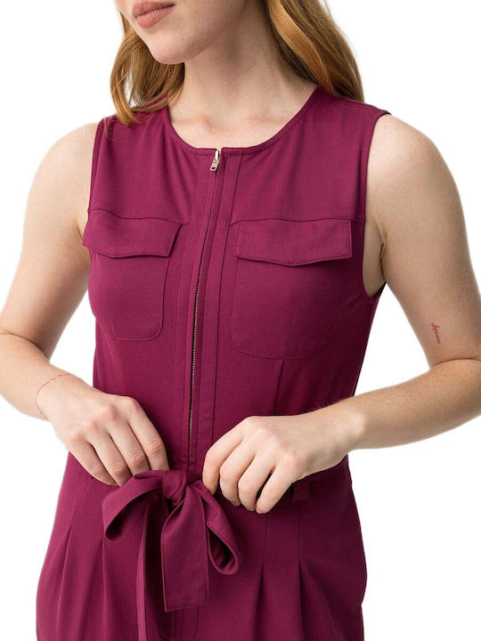 Women's Sleeveless One-piece Jumpsuit Fuchsia