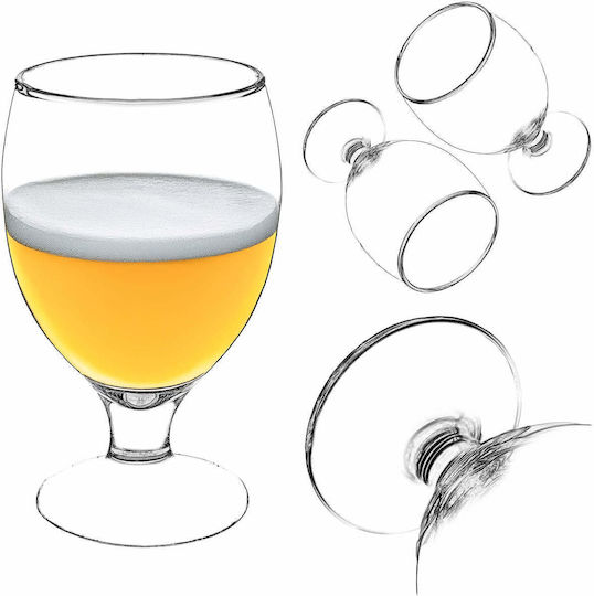 Kadax Set of Glasses for Water Beer and Cocktail Colonna Glass 370ml 2 Pieces