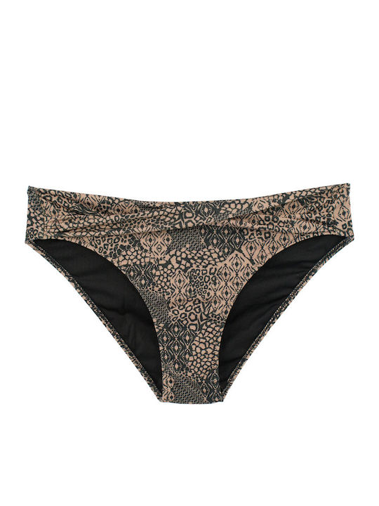 Women's Bikini Strapless Underwire Animal Mix Print Black
