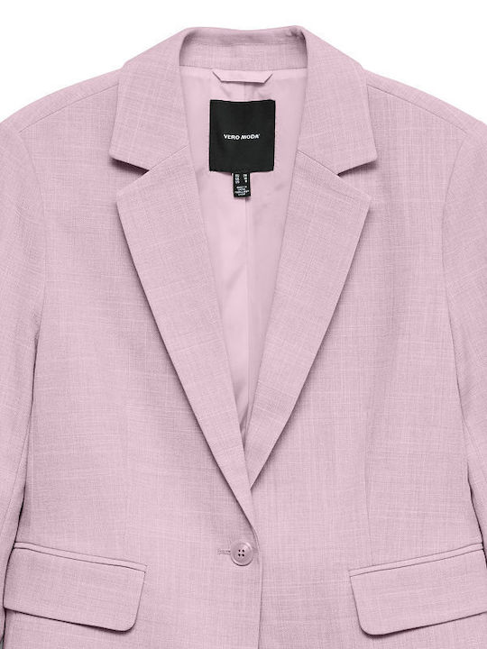 Vero Moda Κοντό Γυναικείο Σακάκι Ροζ