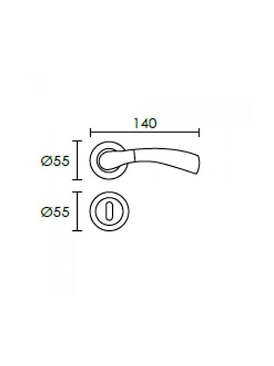 Conset Door Handle Middle Door with Rosette Pair with Mouthpiece Nickel