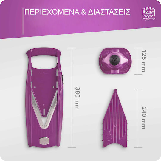 Borner Μαντολίνο V5 Powerline Basic Set 3 Τεμαχίων Μωβ