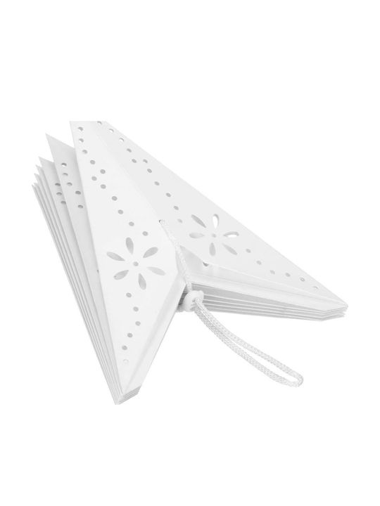 Stea Suspendată De Crăciun Din Hârtie Albă 3x3cm