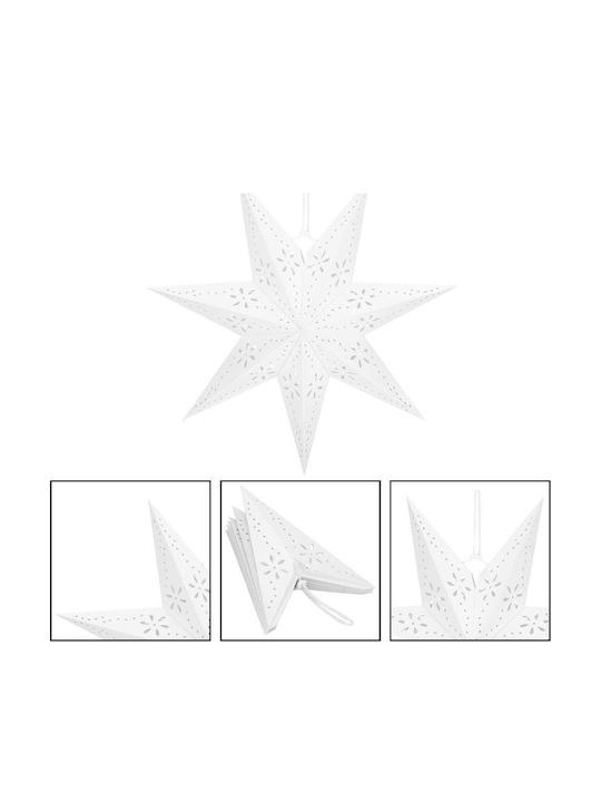 Stea Suspendată De Crăciun Din Hârtie Albă 3x3cm