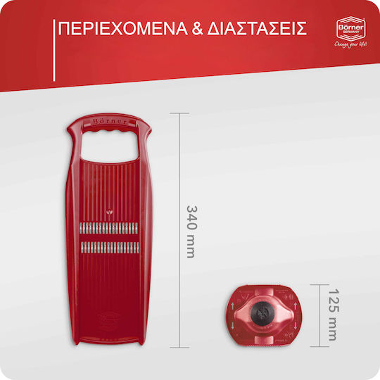 Borner Küchen-Schneide- und Schneidewerkzeuge Zουλιέν Roko mit Sicherheitsgriff Rote