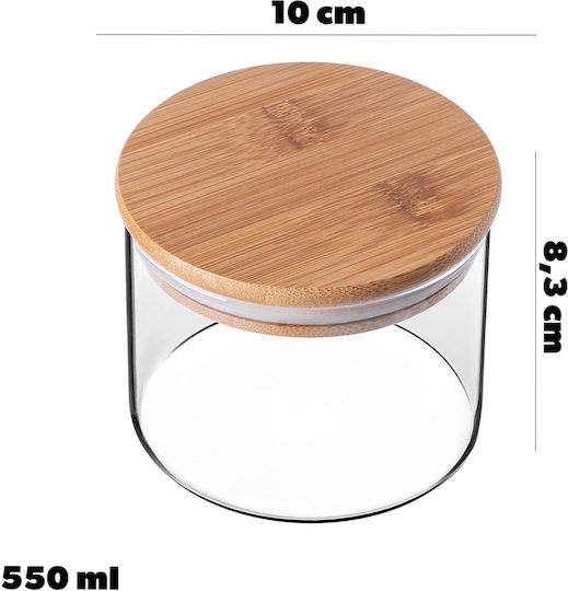 Kadax Set of 6 Glass Cereal Jars with Lid Transparent 550ml 6 Pieces