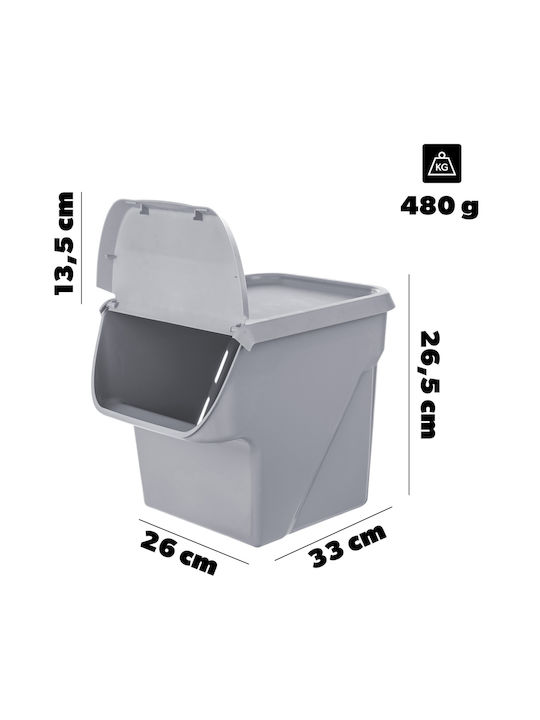Kadax General Use Vase with Lid Plastic Gray 26.5x26x33cm