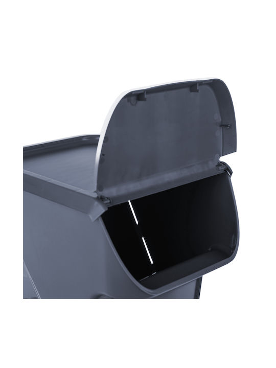 Kadax General Use Vase with Plastic Grey Lid 26.5x26x33cm 1 Pieces