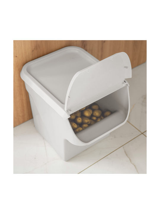 Kadax Vază De Utilizare Generală Cu Capac Plastic Alb 26.5x26x33cm 1 Bucată