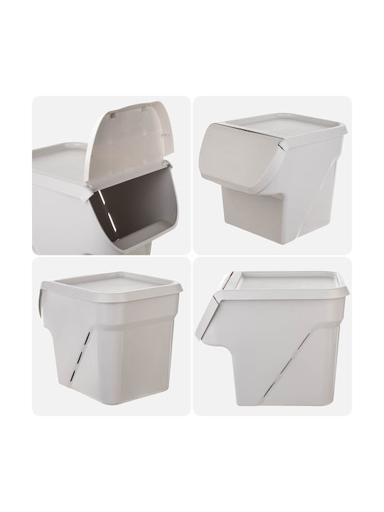Kadax Vază De Utilizare Generală Cu Capac Plastic Alb 26.5x26x33cm 1 Bucată