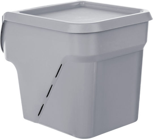 Kadax Vază Utilizare Generală Cu Capac Plastic Gri 26.5x26x33cm