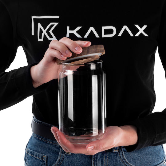 Kadax Βάζο για Ζυμαρικών / Τσάι / Ζάχαρη / Δημητριακών / Καφέ με Καπάκι Γυάλινο Διάφανο 750ml