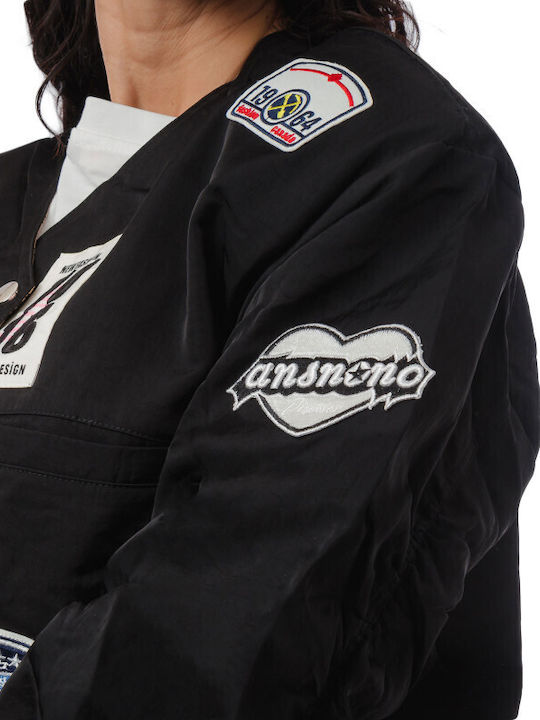 Crop Women's Jacket for Winter Black