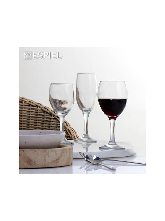 Espiel Imperial Set Glasses for White Wine Made of Glass in White Color Goblets 3 Pieces