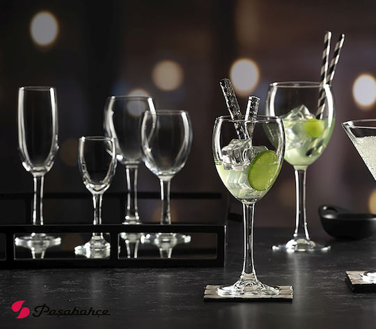 Espiel Imperial Set Glasses for White Wine Made of Glass in White Color Goblets 3 Pieces