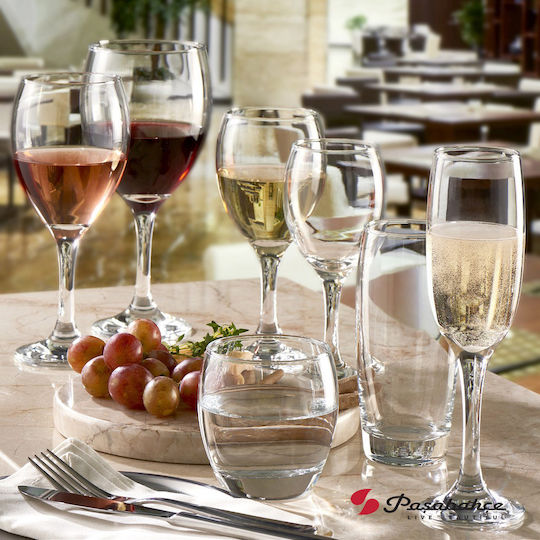 Espiel Imperial Set Glasses for White Wine Made of Glass in White Color Goblets 3 Pieces
