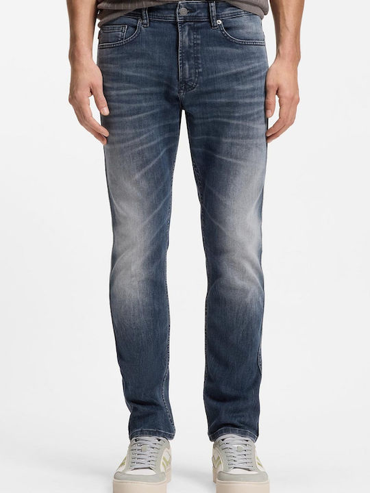 Men's Elastic Jeans Pants with Slim Fit Denimblue